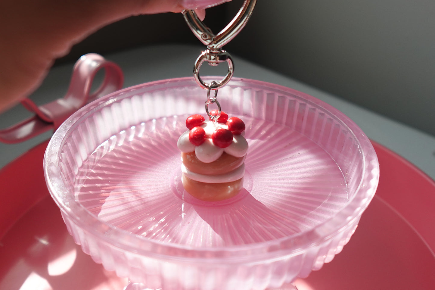 Strawberry Buttercream Cake Keychain
